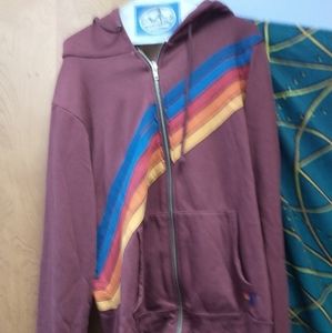 Aviator Nation disco rainbow hoodie XL